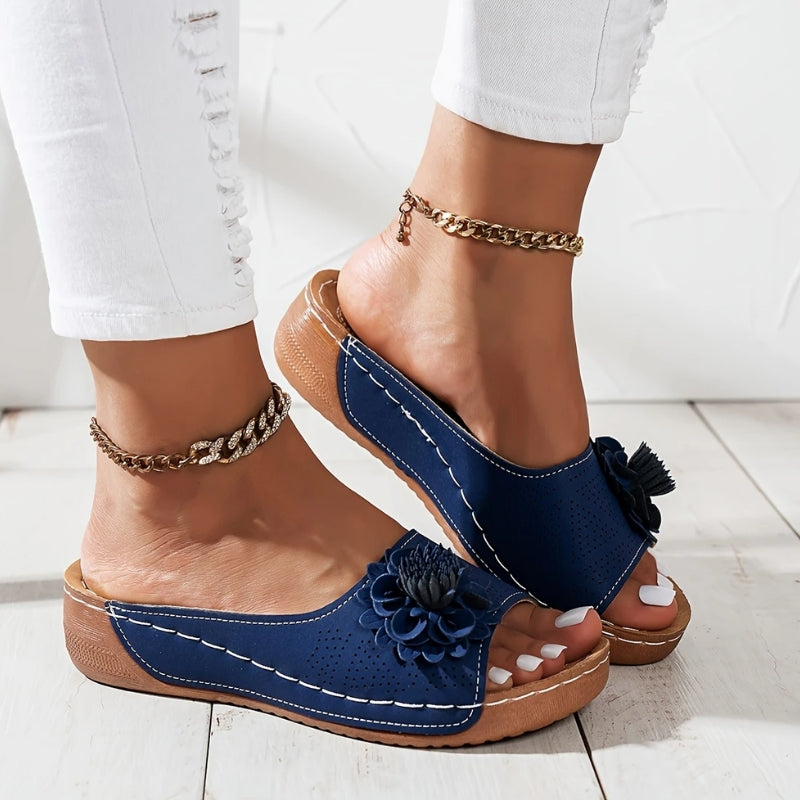 Ella – Elegant Floral Slide Sandals - Image 9