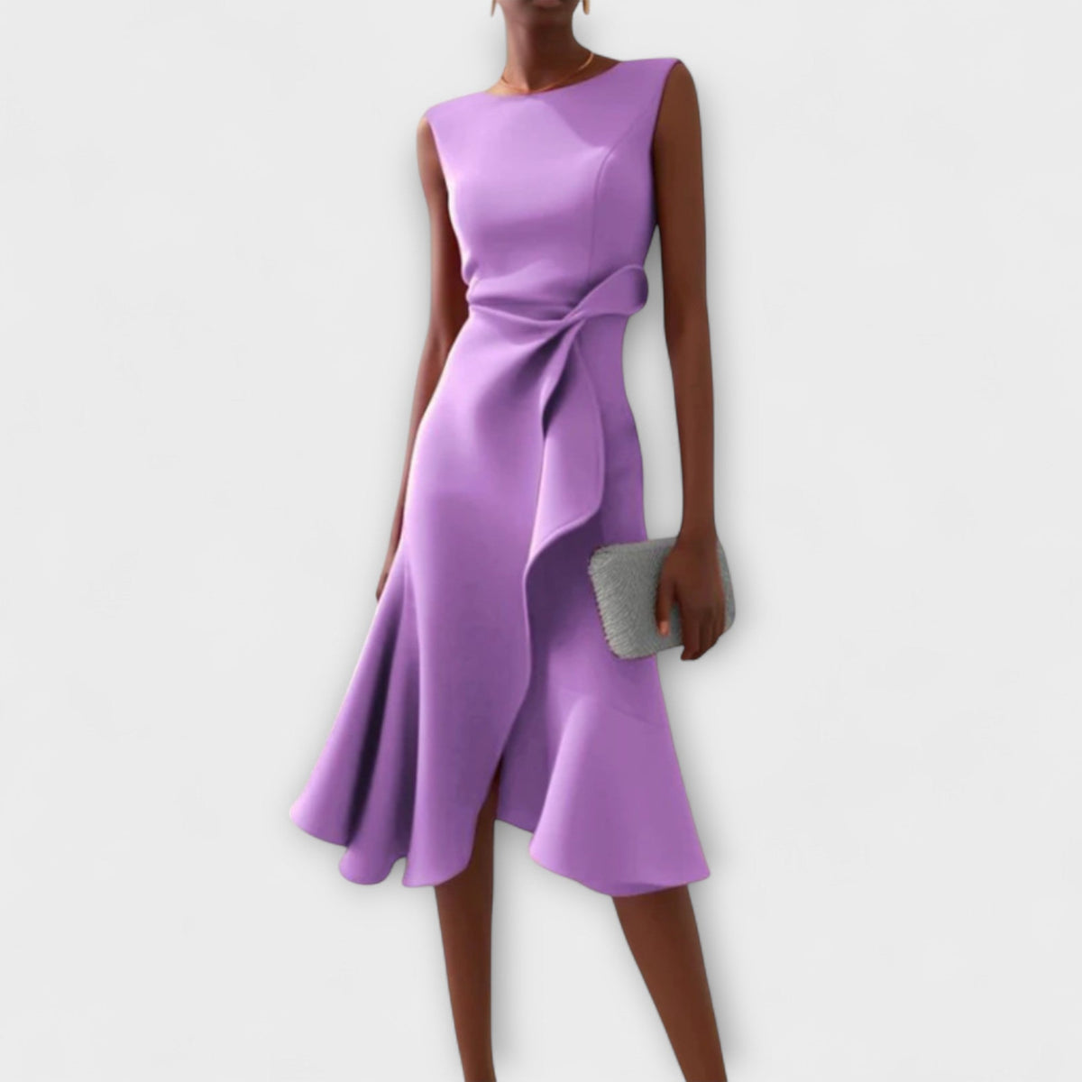 Lena – Women Draped Asymmetric Formal Dress - Image 5