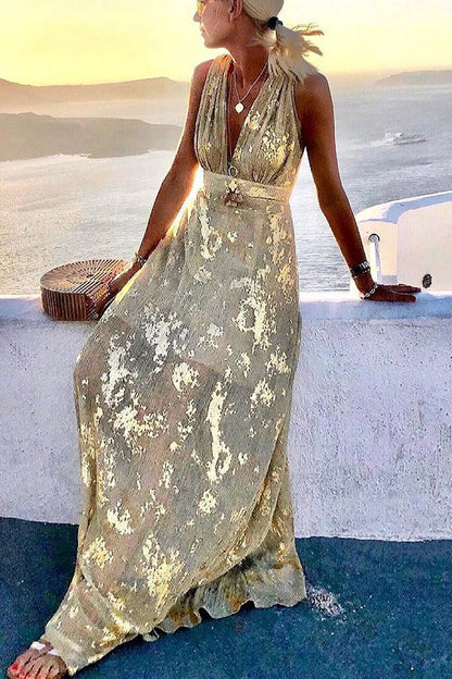 Gisela – Women Elegant V-neck Maxi Dress - Image 3