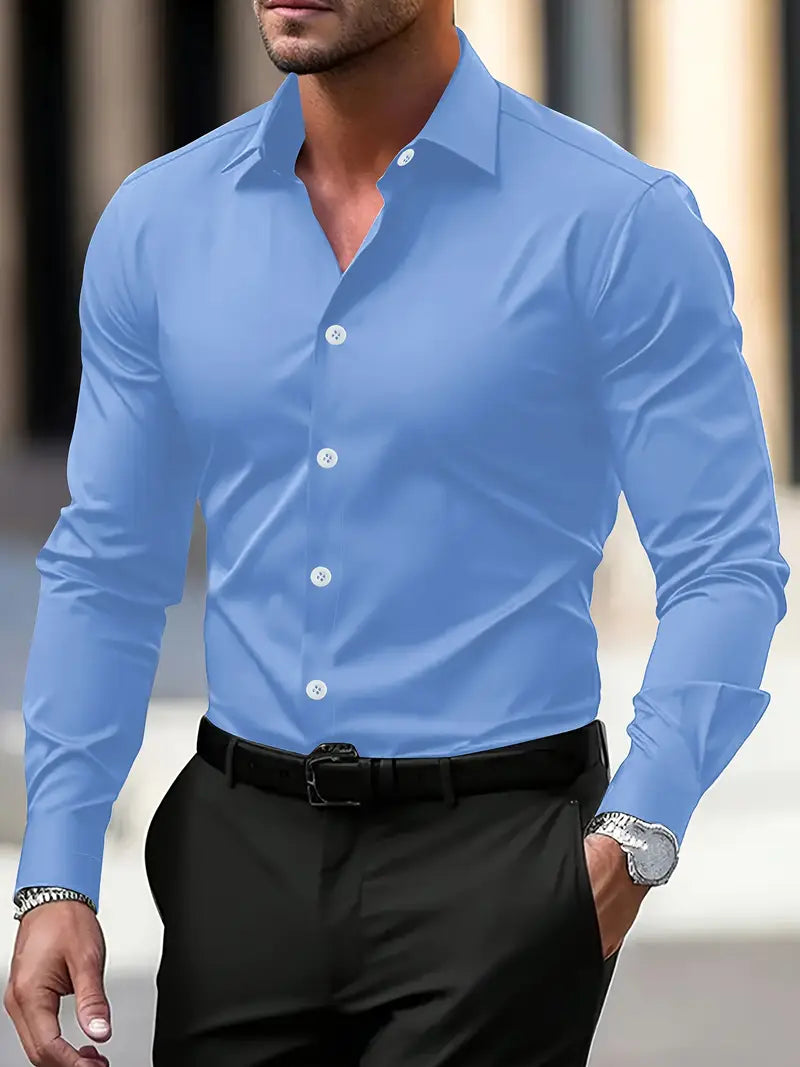Adrián – Męska Koszula Slim Fit z Długim Rękawem