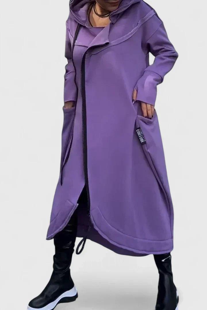 Zara – Asymetryczna długa bluza z kapturem dla kobiet