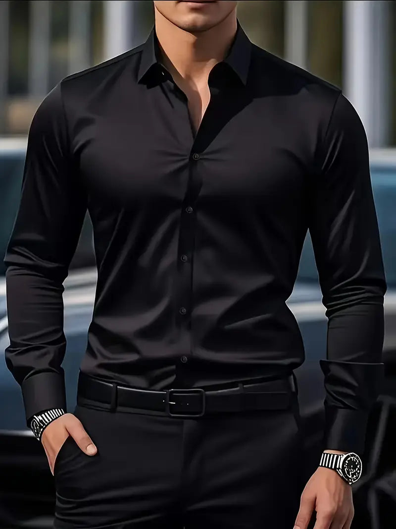 Adrian - Klasyczna męska koszula slim fit z długim rękawem
