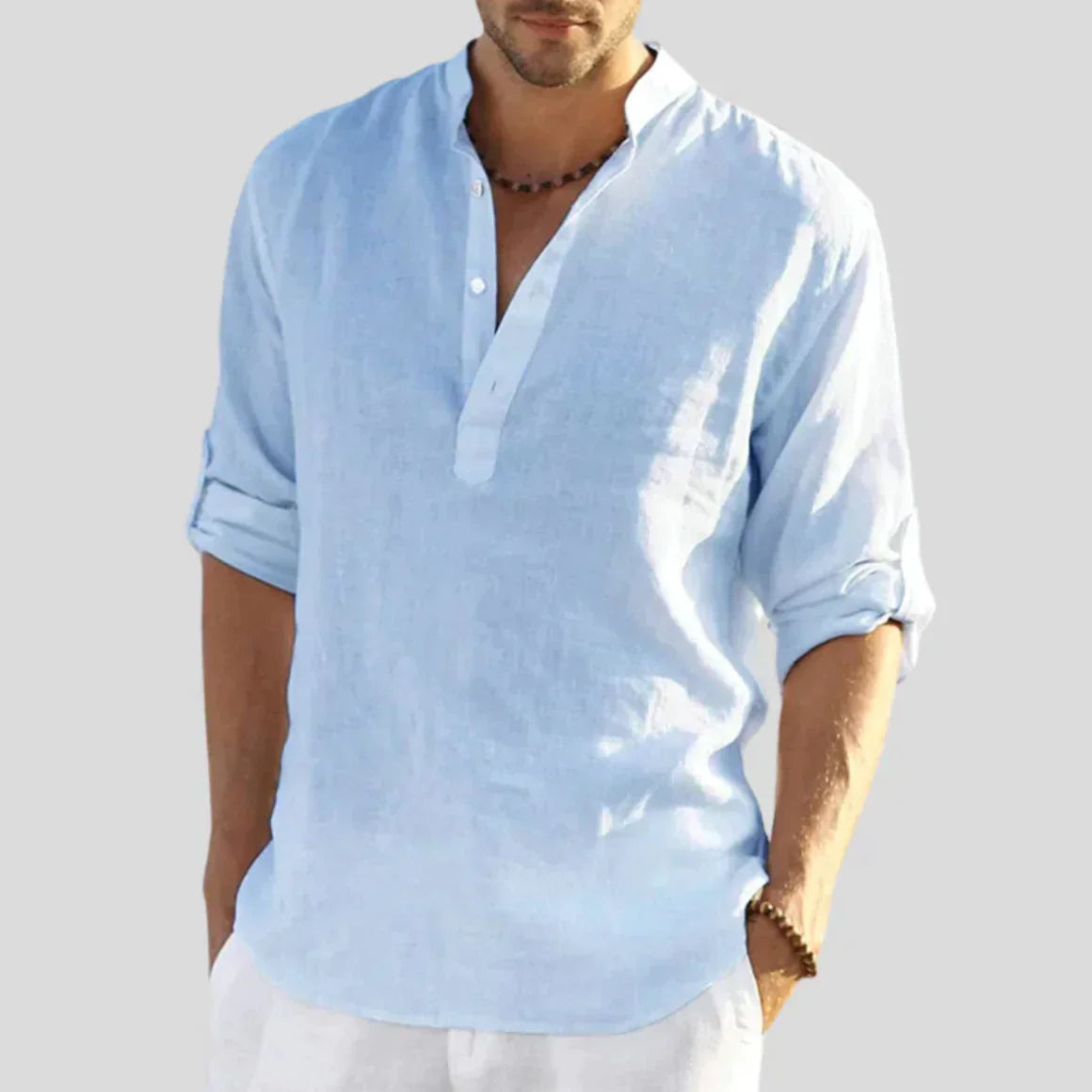 Thomas – Lightweight Stand Collar Shirt - Image 3