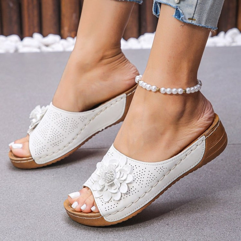 Ella – Elegant Floral Slide Sandals - Image 1