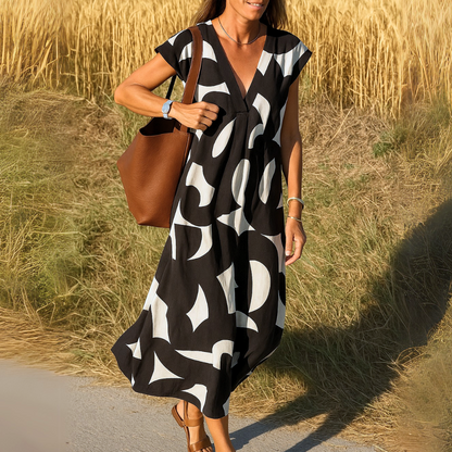 Riley - V-Neck Midi Dress - Image 2