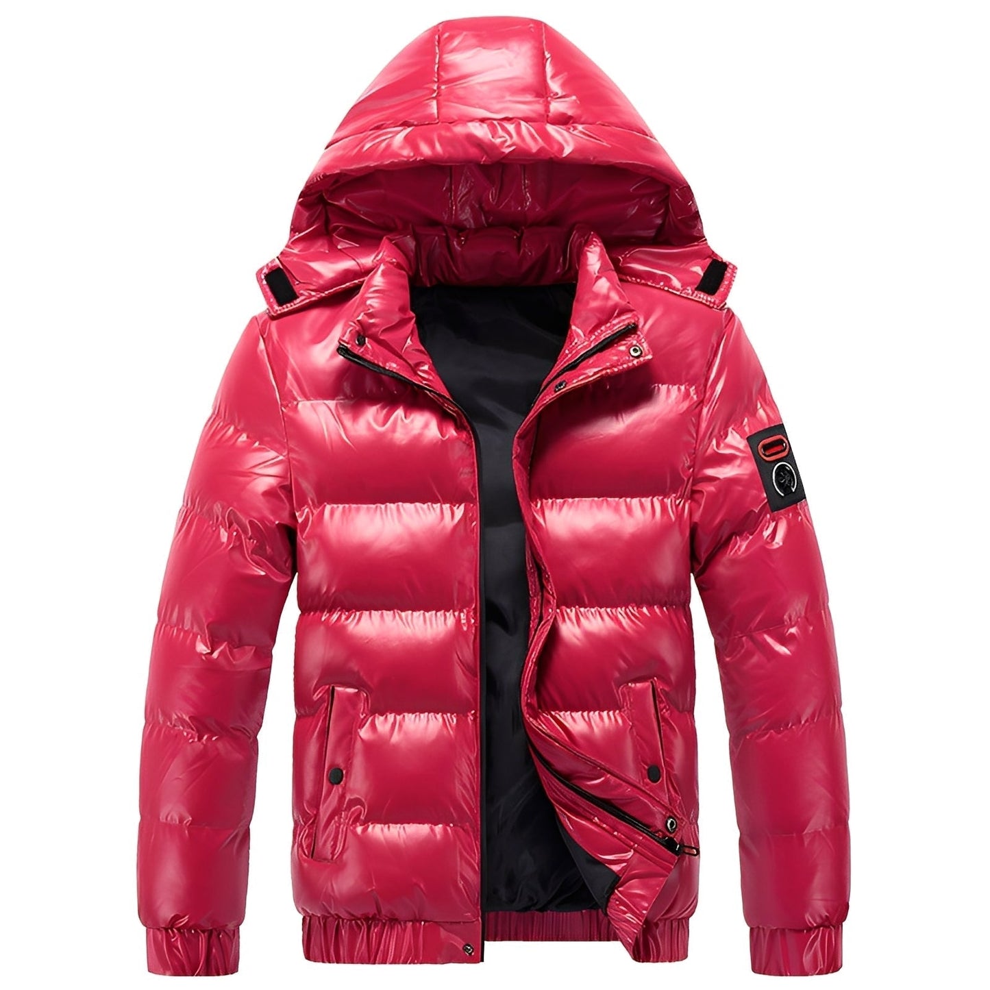 Álvaro – Ocieplana błyszcząca kurtka puchowa męska z kapturem