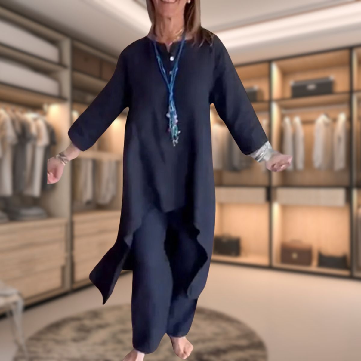 Magda – Stylowy dwuczęściowy komplet damski z lekkiej tkaniny