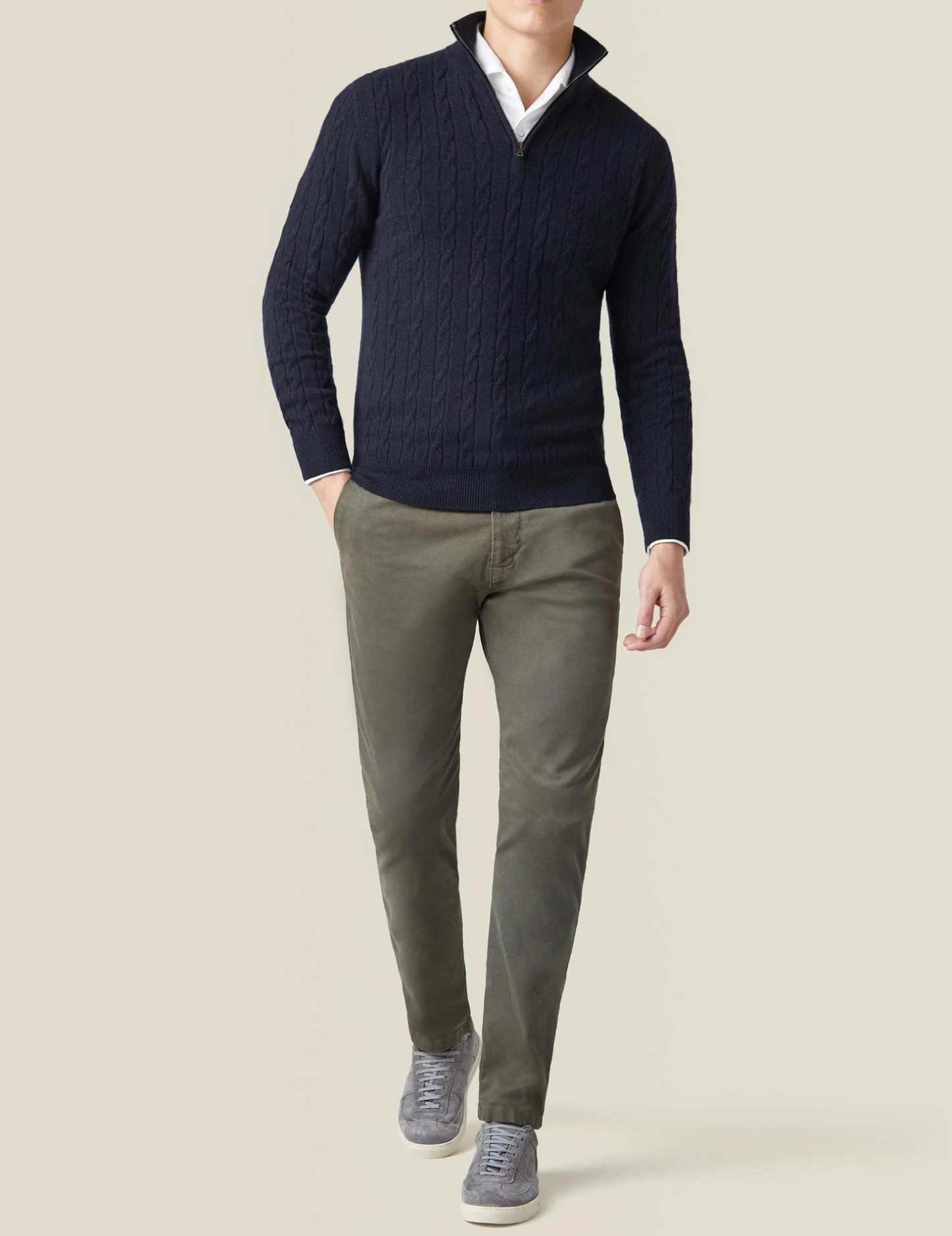 Adrian – Męski sweter z golfem pół-zip
