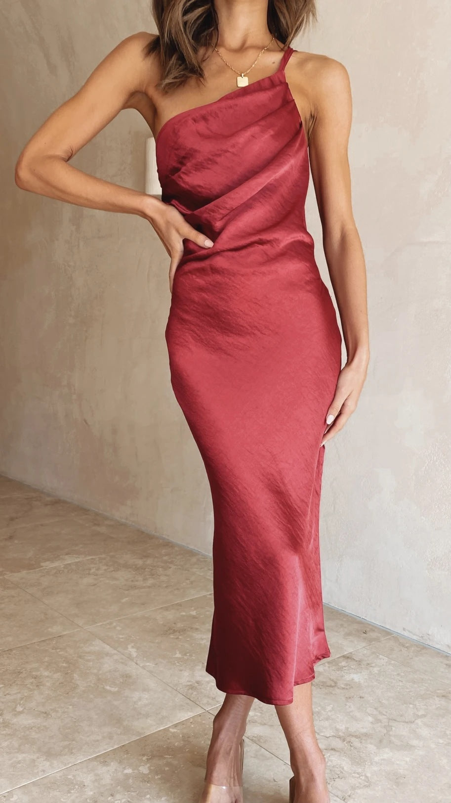 Theresa – One-Shoulder Draping  Dress - Image 5