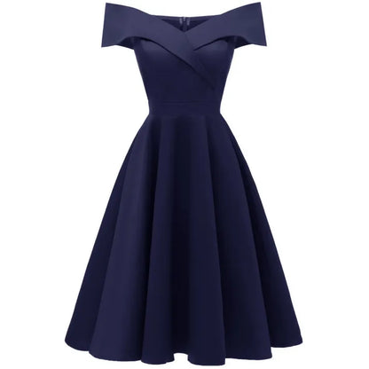 Ewa – Elegancka sukienka z odkrytymi ramionami dla kobiet