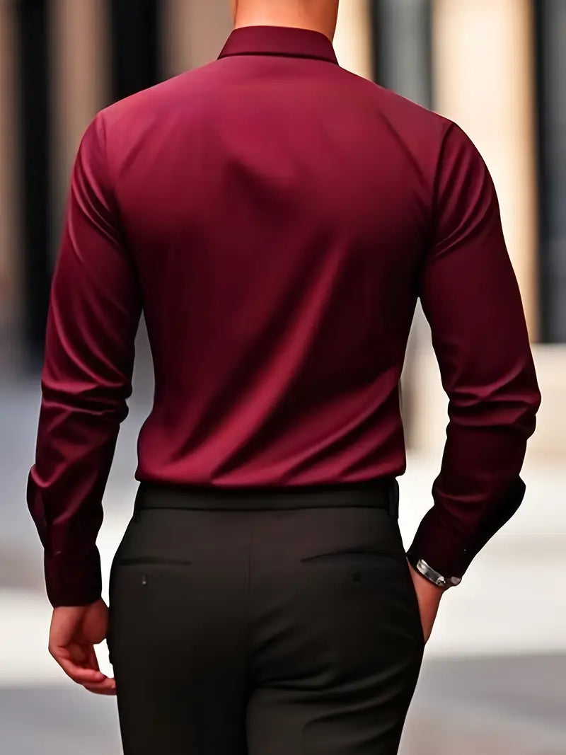 Adrian - Klasyczna męska koszula slim fit z długim rękawem