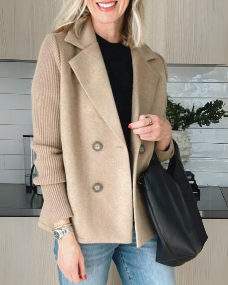 Lucía – Dwurzędowa dzianinowa kamizelka marynarkowa damska