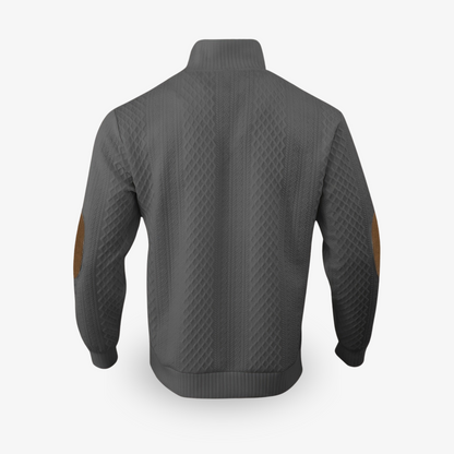 Ethan – Męski dzianinowy sweter z kołnierzem i guzikami