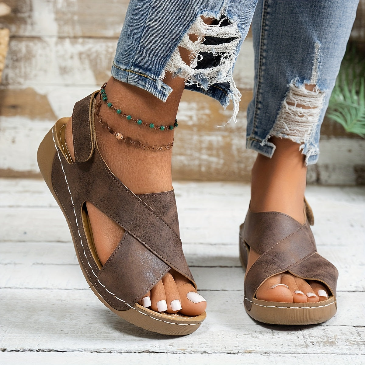 Gisela – Women Cross-Strap Comfort Sandals - Image 4