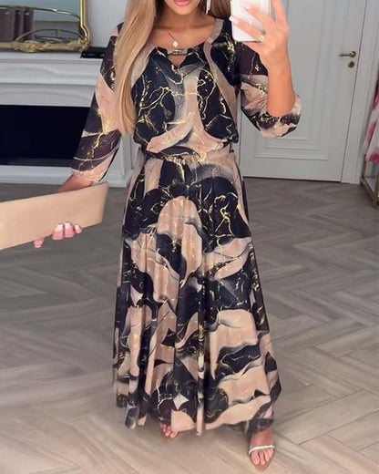 Anja – Elegant Floral Chiffon Dress - Image 3