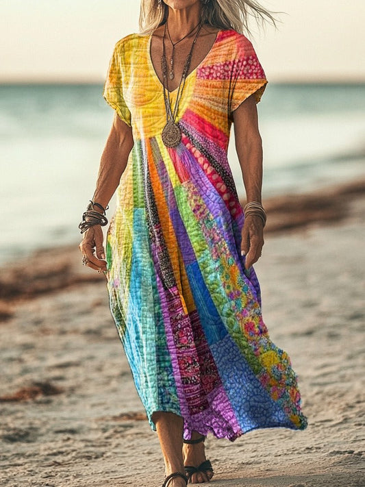 Stefanie – Bohemian Sun Design Dress - Image 1
