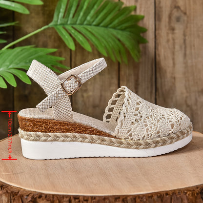 Annika – Women Crochet Wedge Sandals - Image 12