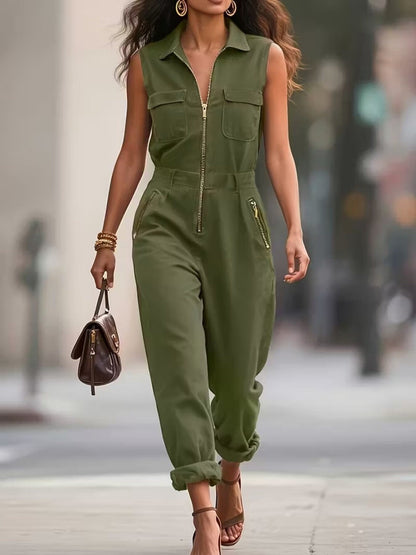 Christa – Sleeveless Zip-Up Jumpsuit - Image 1