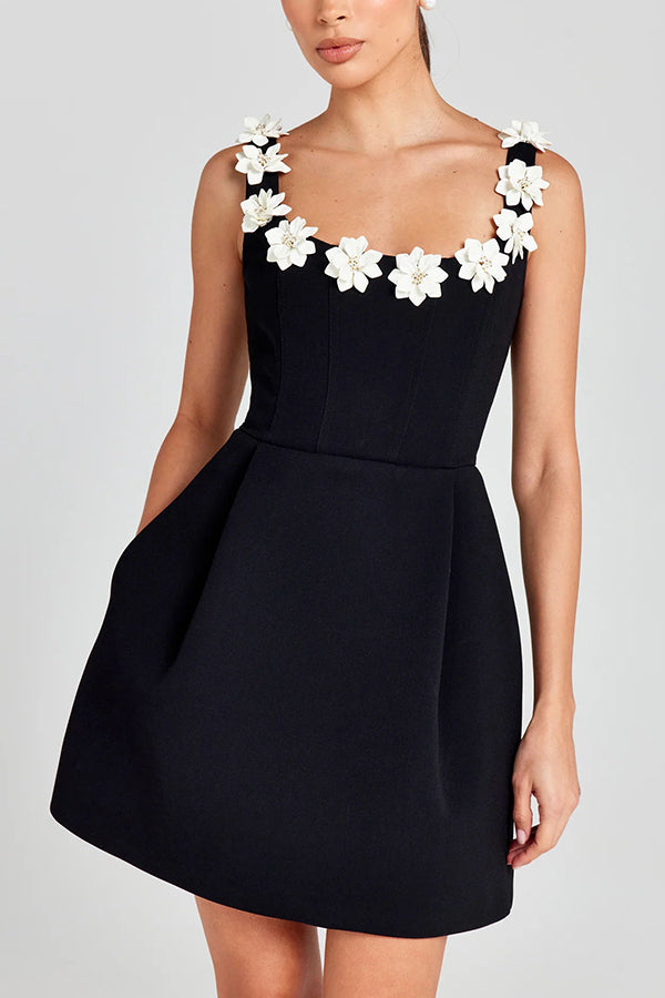 Daniela – Floral Applique Square Neck Dress for Women - Image 28