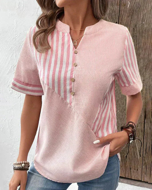 Verena – Women Striped Button-Up Blouse - Image 1