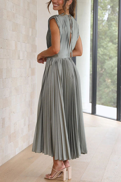 Mia – Women Satin Pleated Maxi Dress - Image 25