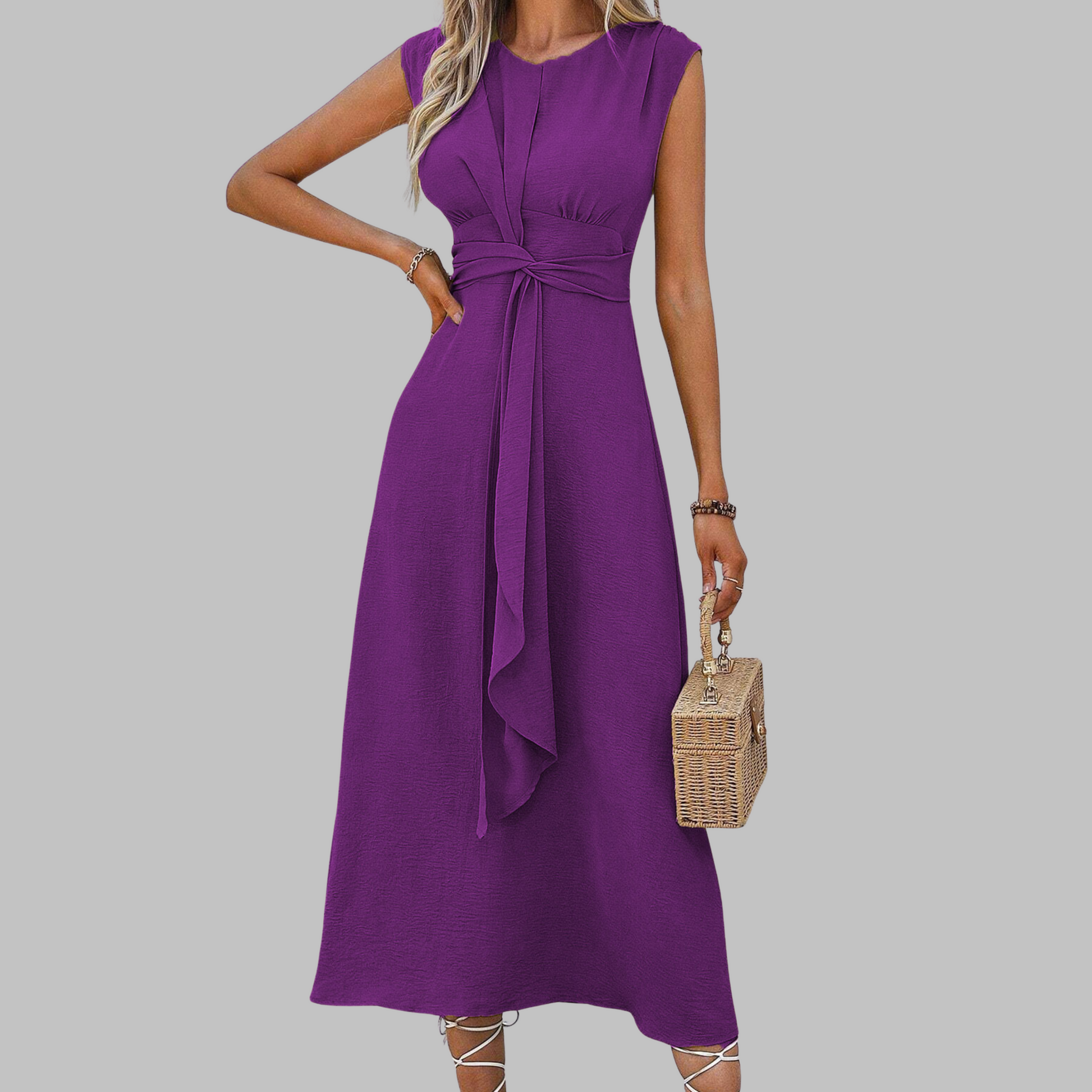 Lena – Women Sleeveless Round Neck Dress - Image 9