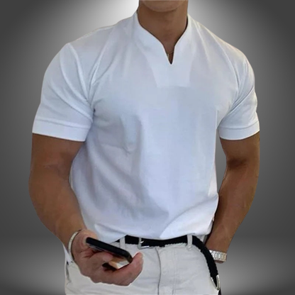 Ethan – Men’s Casual V-Neck Short Sleeve Shirt - Image 1