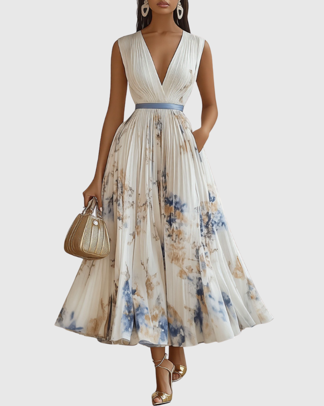 Lea – Elegant Pleated Maxi Dress - Image 2