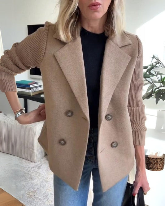 Lucía – Dwurzędowa dzianinowa kamizelka marynarkowa damska