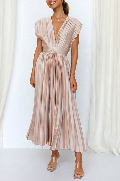 Mia – Women Satin Pleated Maxi Dress - Image 32