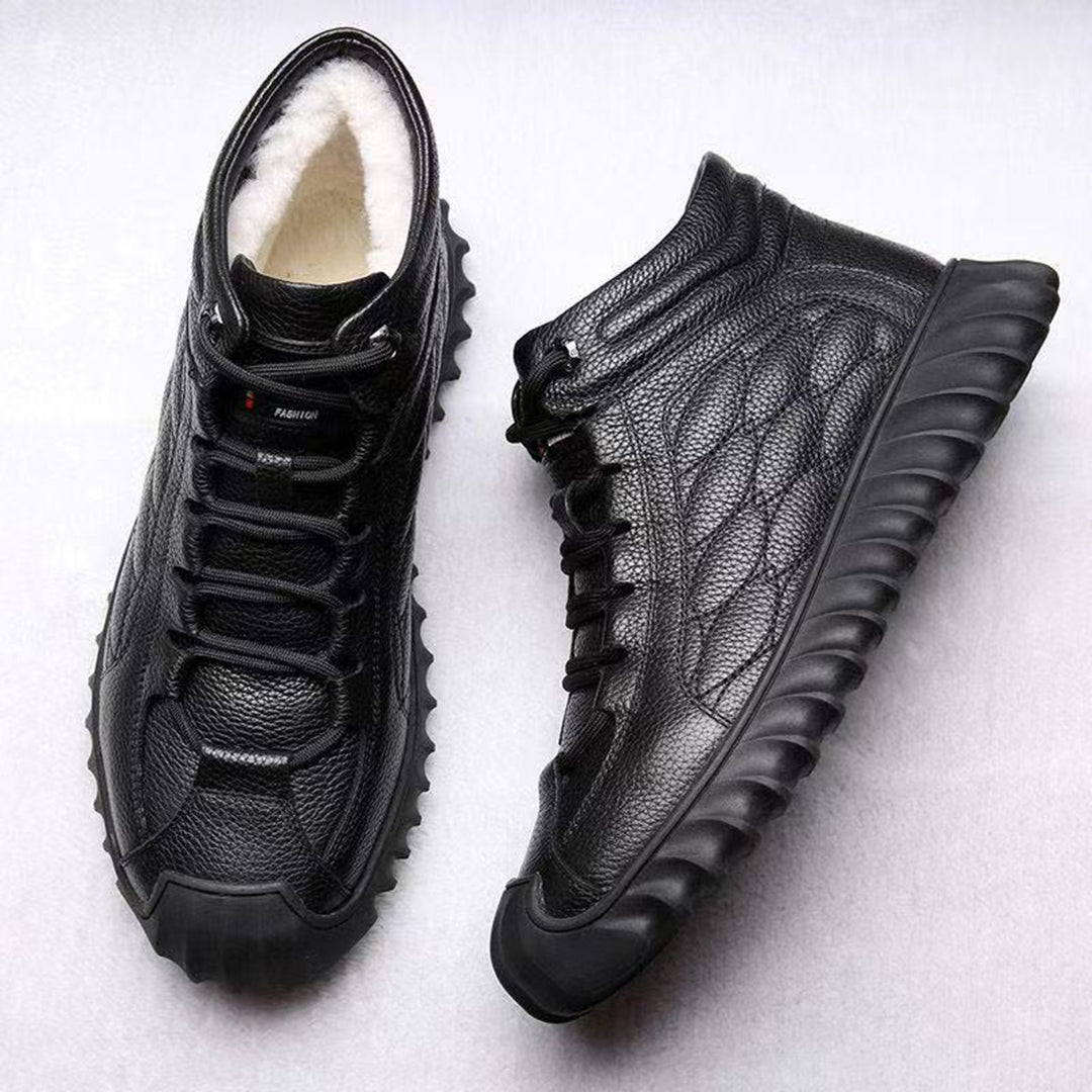 Kamil – Ocieplane skórzane sneakersy dla mężczyzn