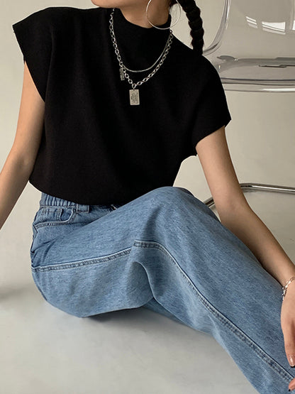 Ana – Dzianinowy pulower bez rękawów o minimalistycznej formie