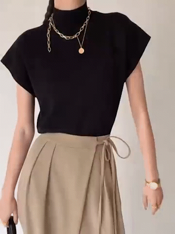 Ana – Dzianinowy pulower bez rękawów o minimalistycznej formie