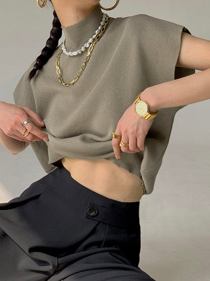 Ana – Dzianinowy pulower bez rękawów o minimalistycznej formie