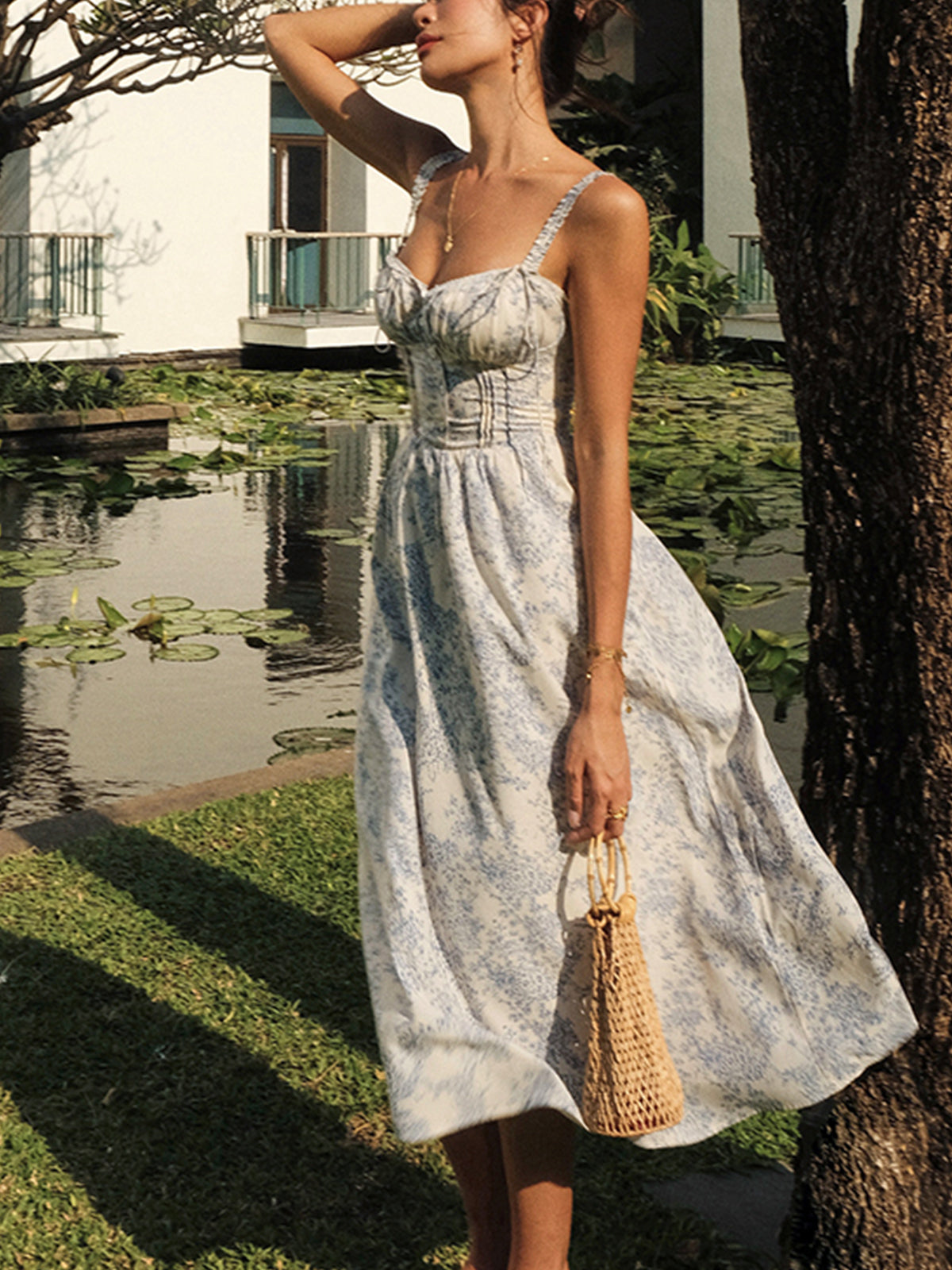 Emilia – Sapphire Garden Floral Cami Midi Dress - Image 6