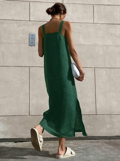 Hannah – Minimalism Cotton Cami Long Dress - Image 4