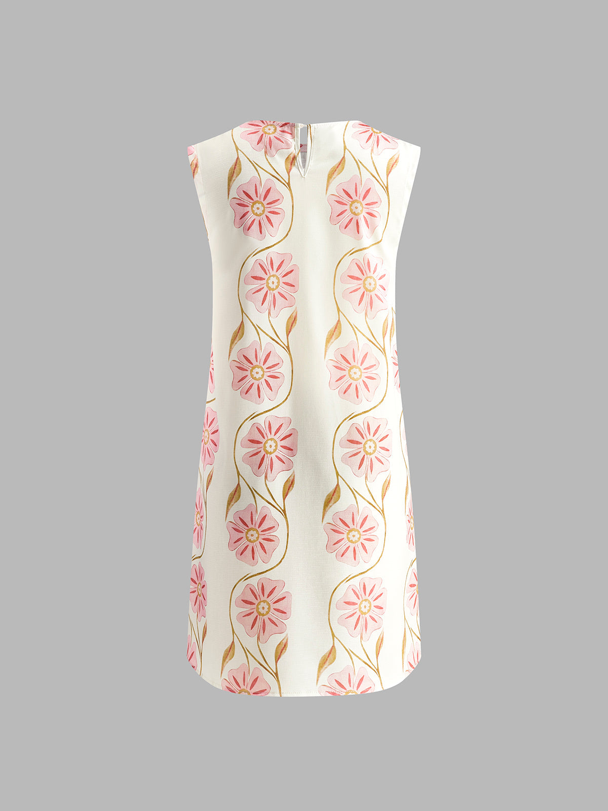 Marie – Romantic Print Sleeveless Short Dress - Image 6