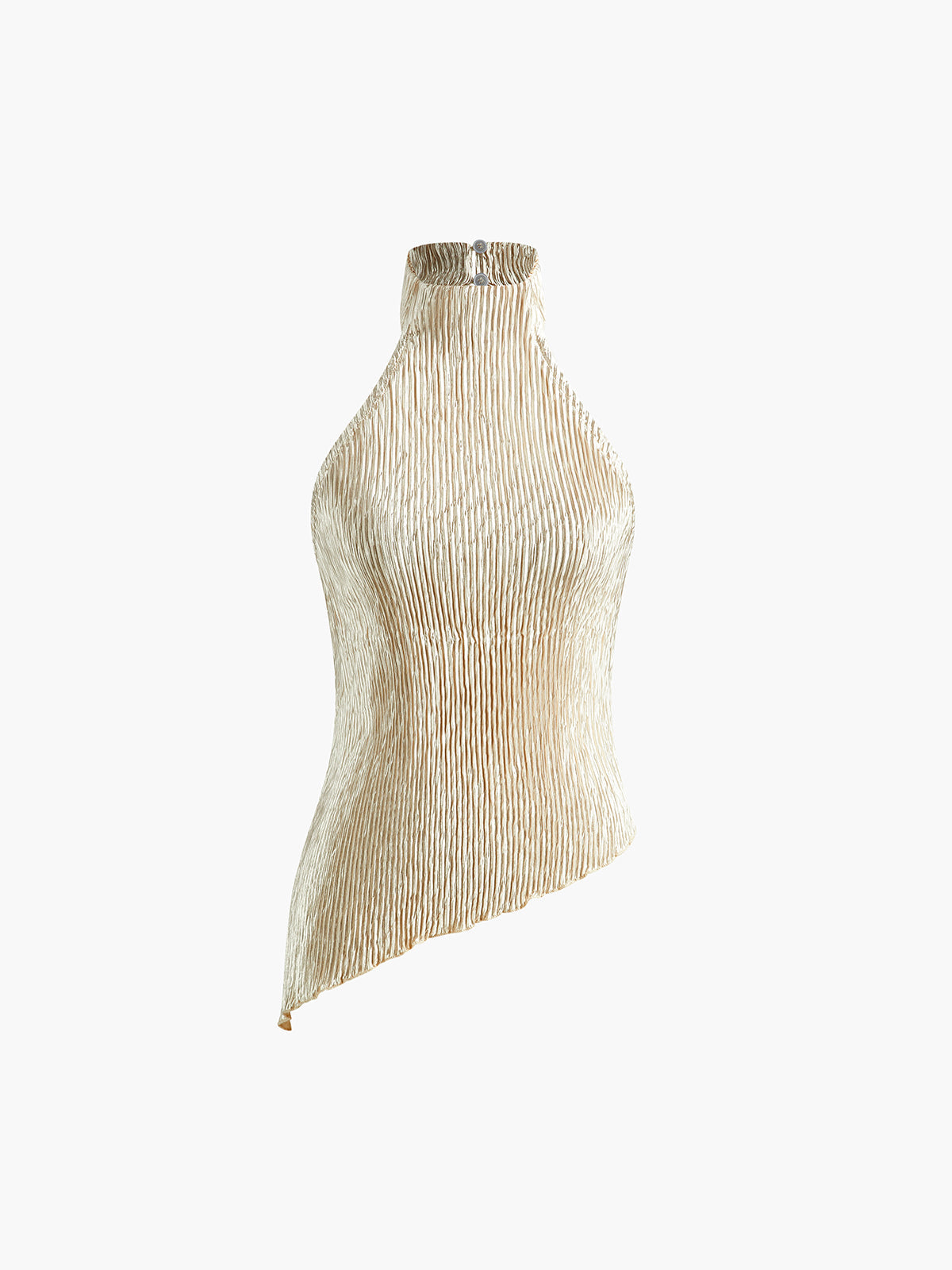 Alba – Asymetryczny krótki zestaw halter z szerokimi spodniami