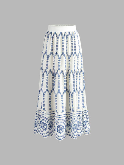 Isabel – Komplet z dekoracyjnym topem bez rękawów i spódnicą