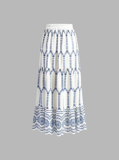 Isabel – Komplet z dekoracyjnym topem bez rękawów i spódnicą