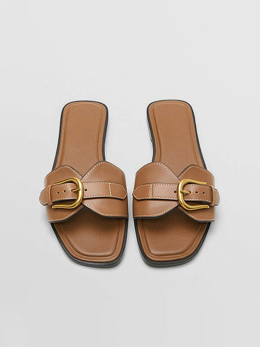 Sabine – Buckled Strap Slide Sandals - Image 1