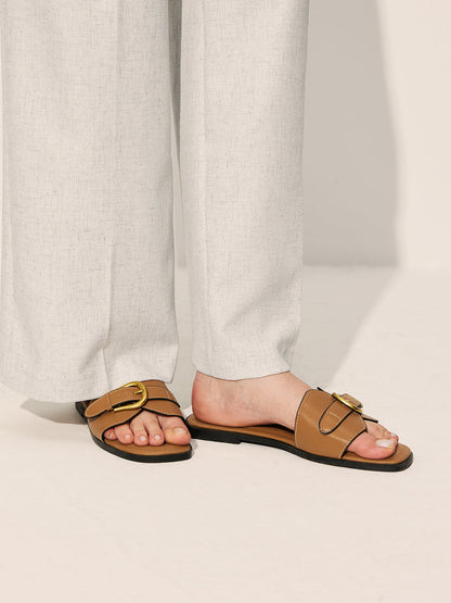 Sabine – Buckled Strap Slide Sandals - Image 4