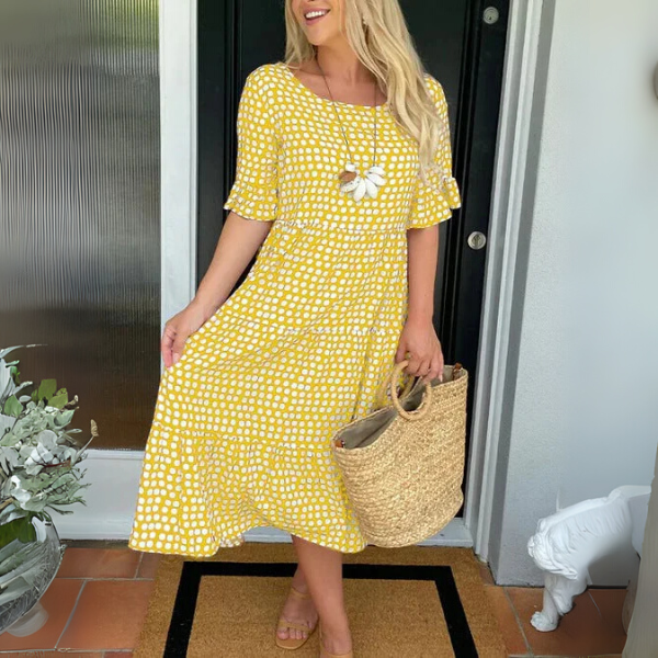 Frieda – Women Relaxed Tiered Midi Dress - Image 3
