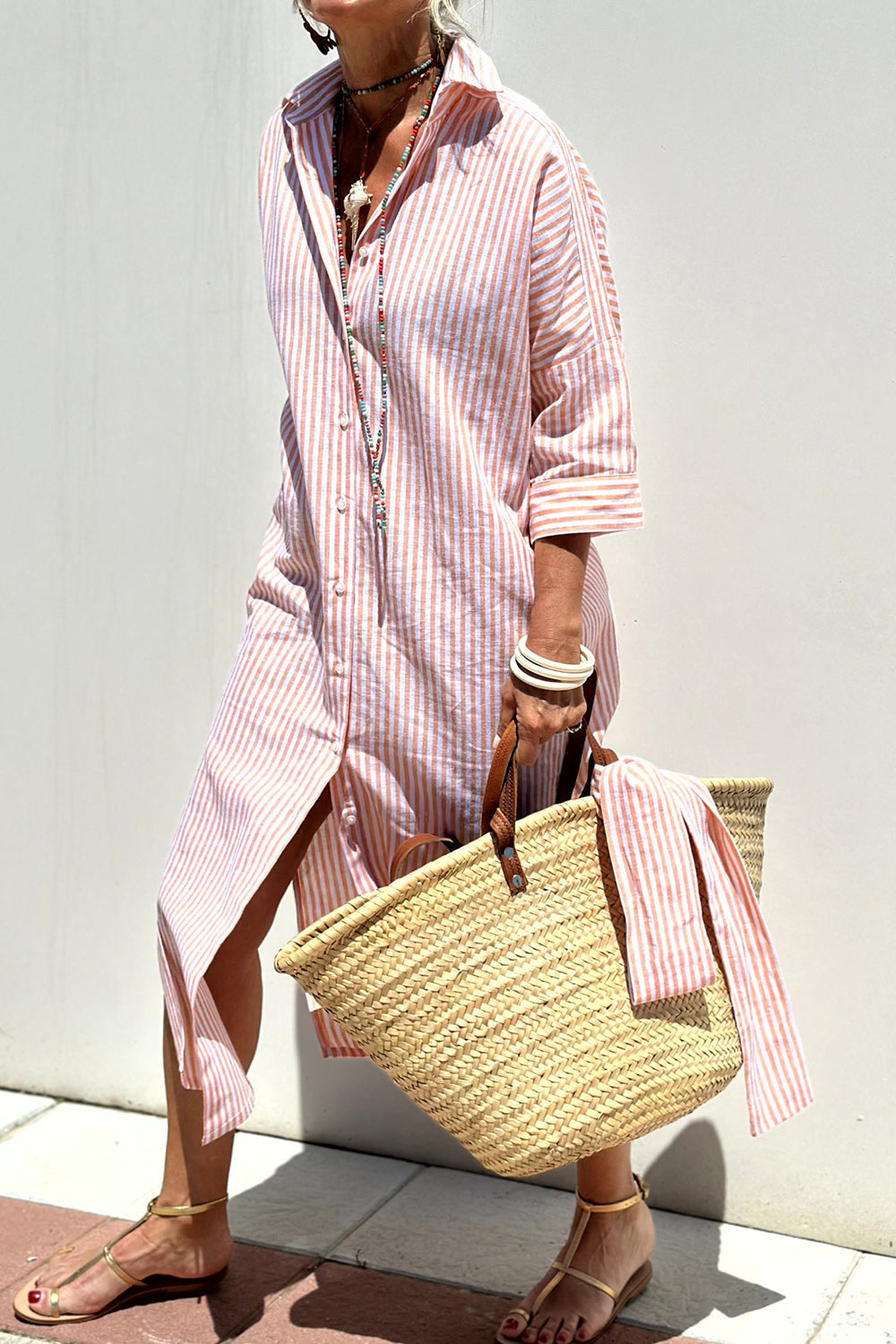 Victoria – Striped Half-sleeved Dress - Image 1