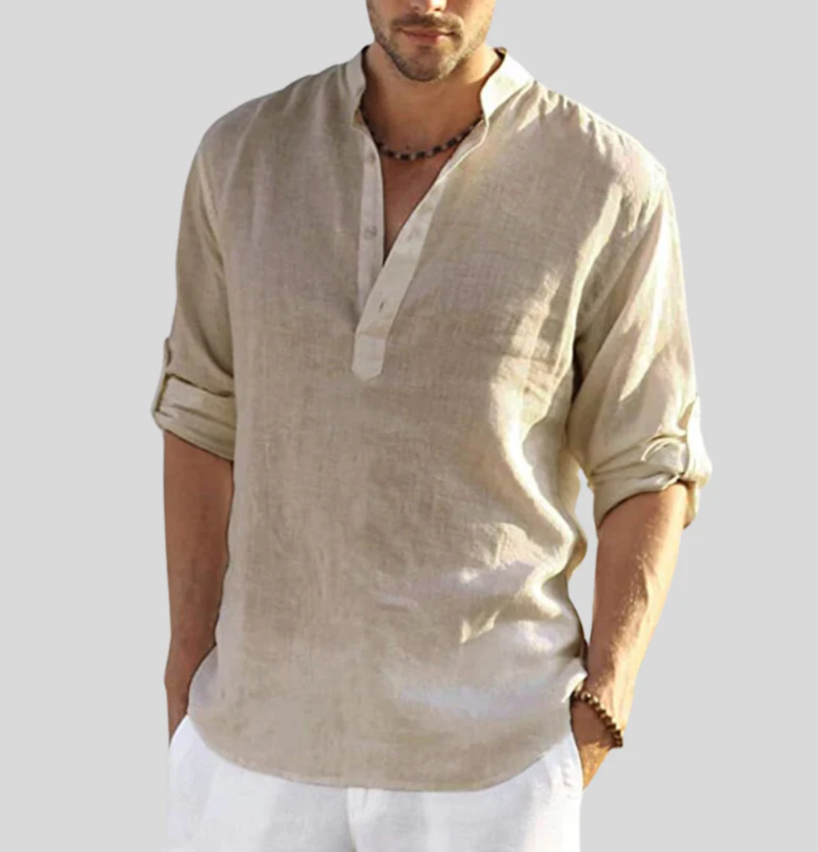 Robert – Men Linen Button-Up Shirt - Image 2