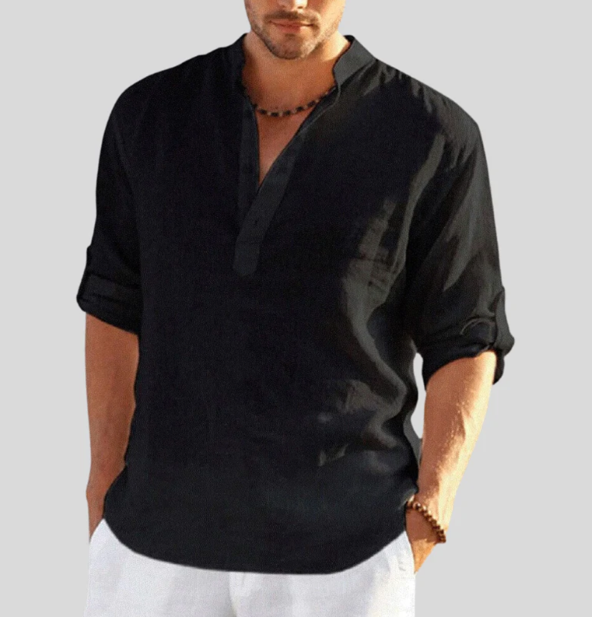 Robert – Men Linen Button-Up Shirt - Image 4