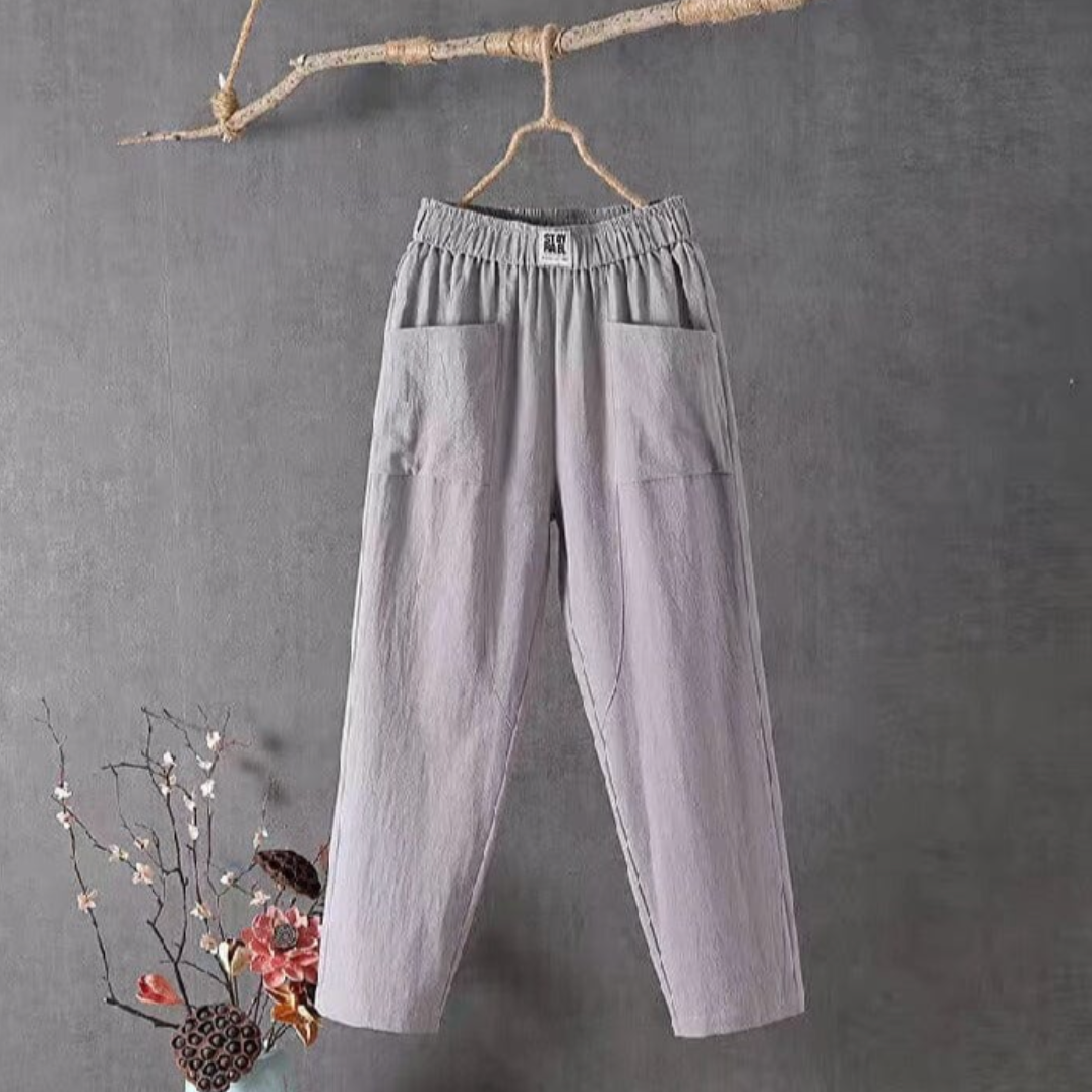 Beate – Elastic Waist Trousers with Pockets Pants - Image 3