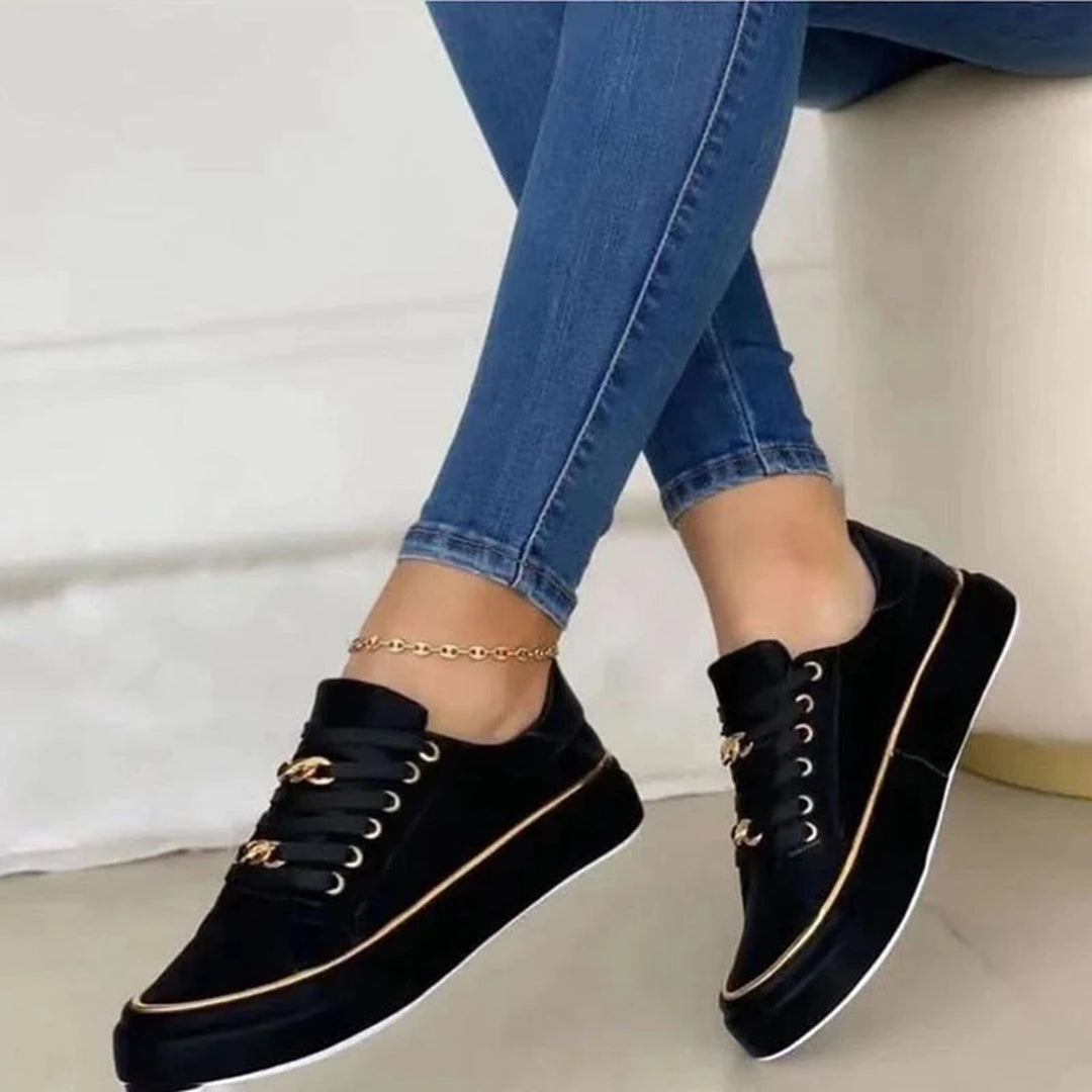 Sophia – Refined Gold Detail Sneakers - Image 3