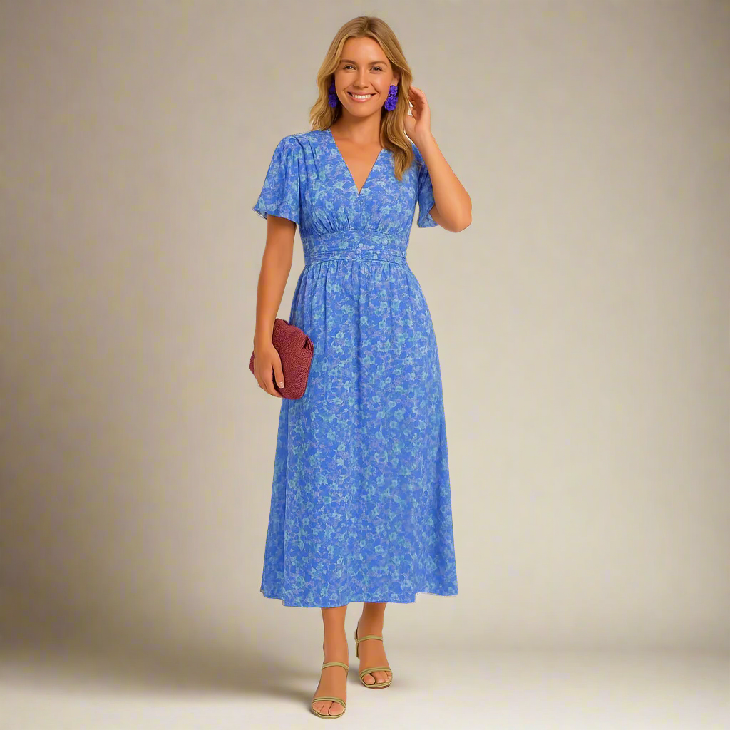 Maya – Floral V-neck Maxi Dress - Image 1