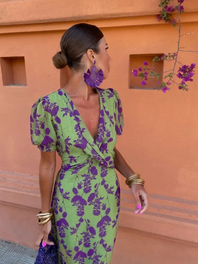 Nadine – Floral wrap dress with short sleeves - Image 4